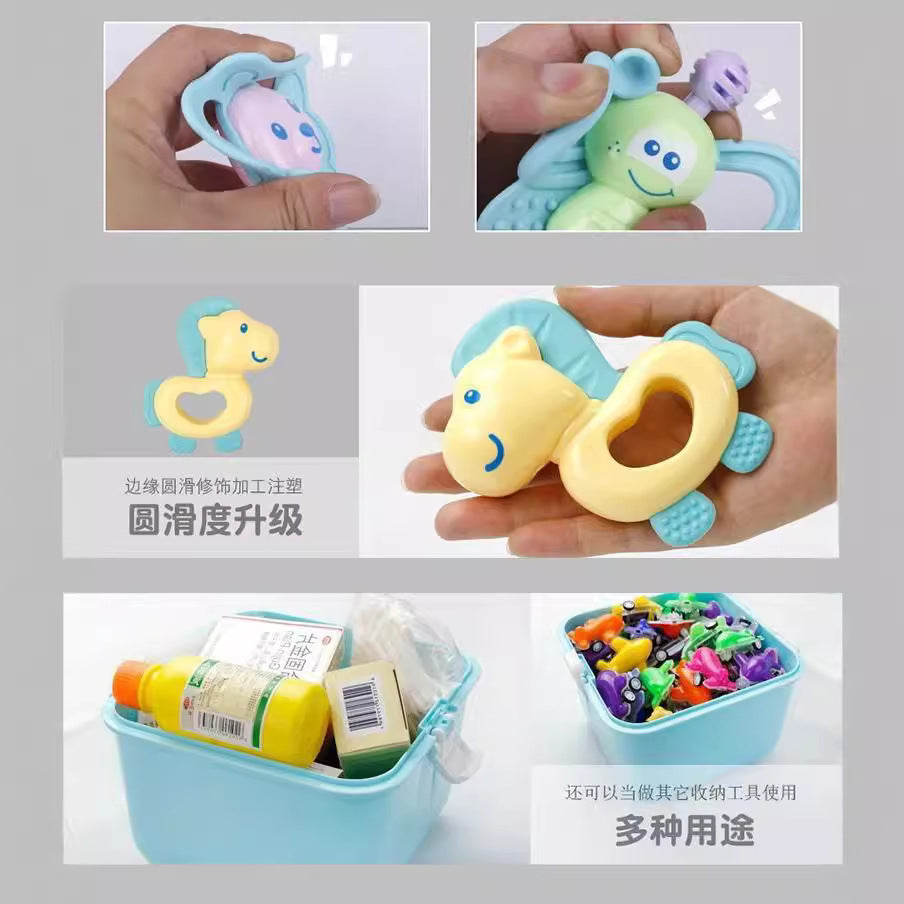 Hand rattle toy baby children 0-1 years old baby hand grab can bite soft glue boy girl 3-6-12 months 8 puzzle