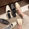 Retroeasiest for match toe half drag pleated half bag slippers women 2025french soft bottom slip-on fairy flats women