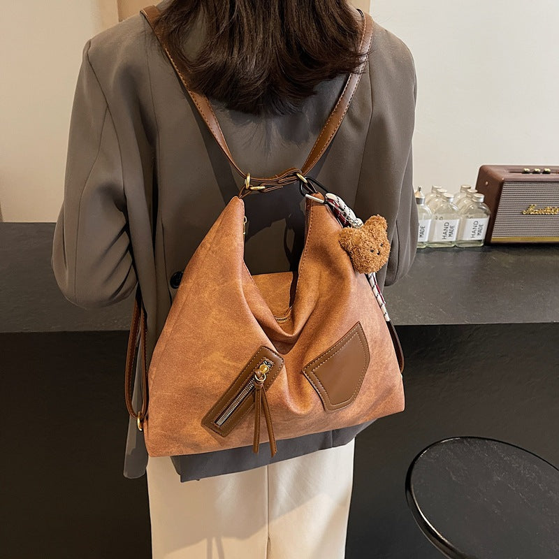 Cross-border high-end retro messenger bag women's 2025 autumn and winter casual versatile single shoulder large-capacity commuter tote bag