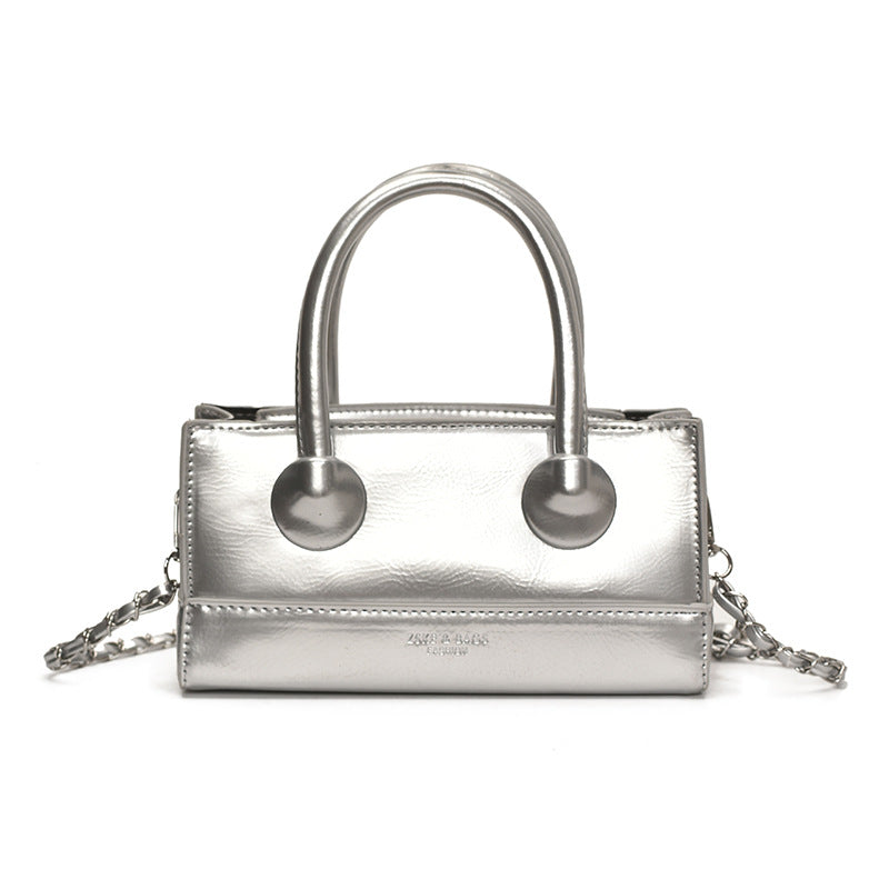 Premium chain box portable small square bag women's 2025  new fashionable versatile exquisite shoulder oblique span bag