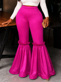 New arrivalfashionplus sizepatchwork bell-bottom pants silm butt pure color party cocktail women's pants trousers