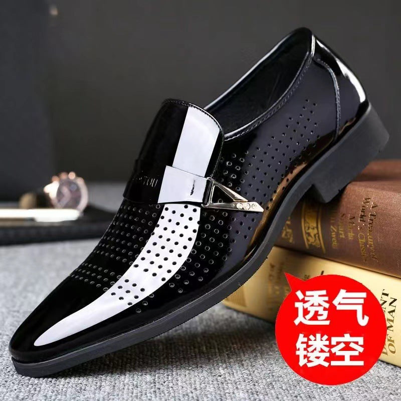 New arrival business formal leather shoes men's casual wedding groom british heightening summer breathable youth pointed toe men's shoes