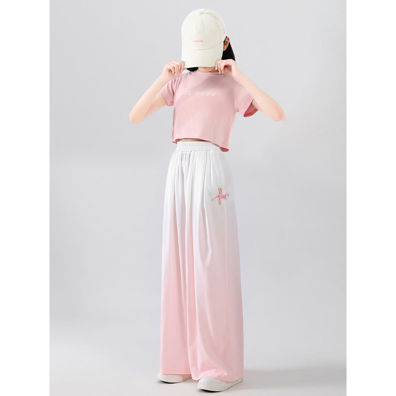 Dopamine dressing set: women's summer  new arrival - casual, stylish, and sporty two-piece short sleeve outfit