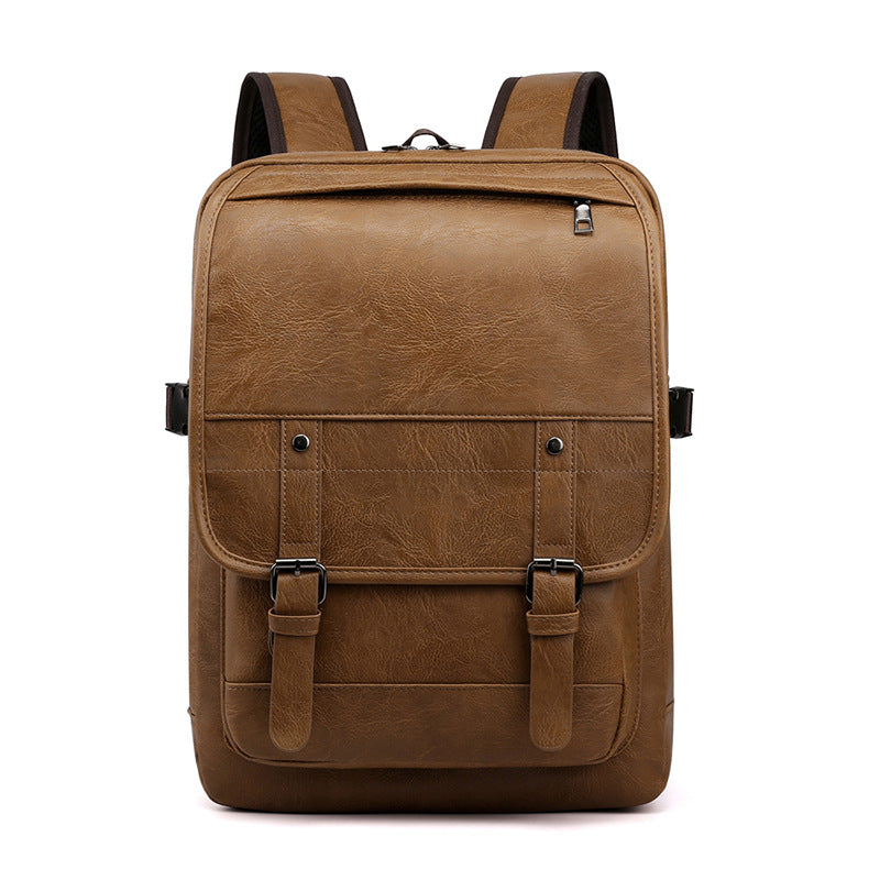 Cross-border batch casual backpack men's business PU business trip backpack fashionable simple large capacity computer bag