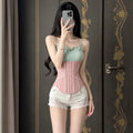 19-bone high-elastic long version latex abdominal belt shaping beautiful back tight body manager body shaping belt for women