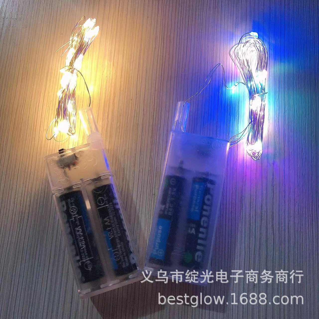 Cross-border 2 sections 5 2A battery box AA copper wire light Bobo ball light box gift box Christmas decorative light 3 meters 30 light beads