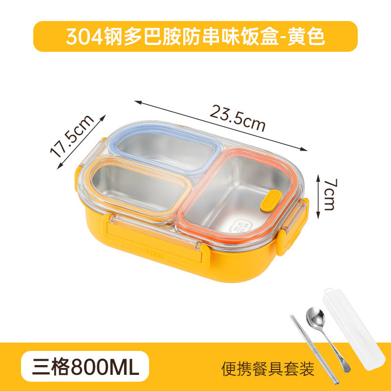 304 stainless steel lunch box - perfect for office workers and students - prevents food odor mixing, microwave-safe, and keeps food warm