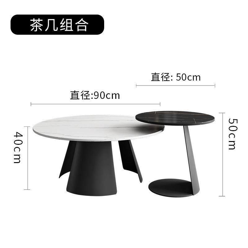 Rock slab coffee table round modern living room creative designer accessible luxury side table small apartment balcony casual italian tea table