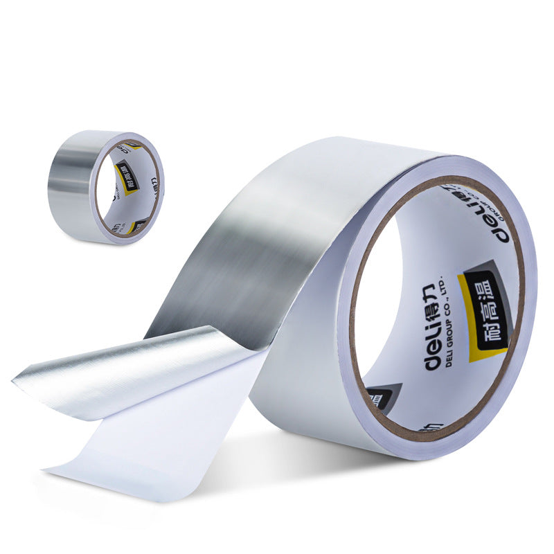 Deli aluminum foil tape, high temperature resistance and anti-aging, pipeline heat insulation and sealing, kitchen stove waterproof and oil-proof, good stickiness