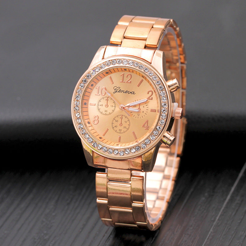watch new arrival geneva watch diamond-encrusted alloy steel strap watch women's quartz watch watch women