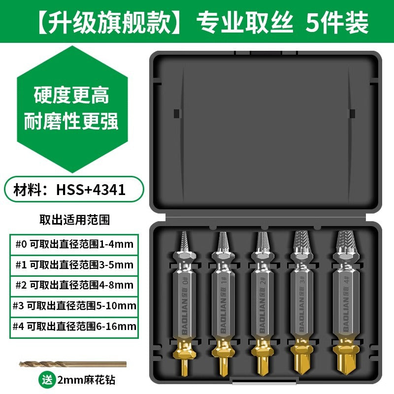 Broken wire extractor, broken screw head extractor, handy gadget, sliding wire, reverse thread taper, special wire extractor, rusty wire tap removal