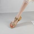2025 summer new arrivals: plus size rhinestone flat sandals - european & american style chunky platform thong beach sandals