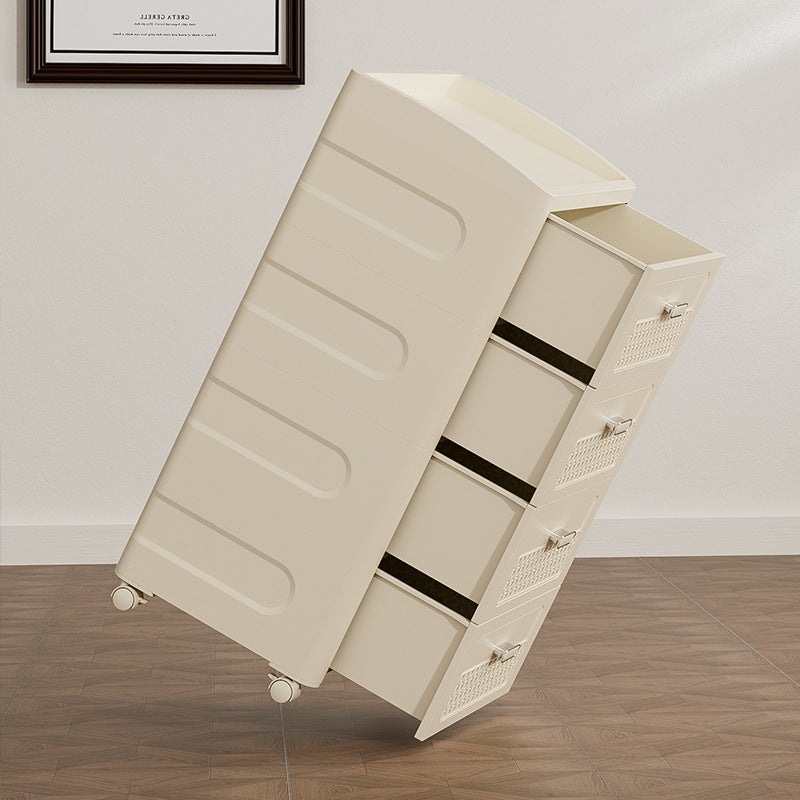 Household trolley foldable storage rack multi-functional finishing box living room bedroom dustproof thickened snack storage cabinet