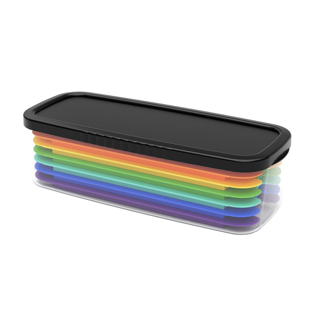 Silicone ice grid rainbow color mini ice cube whiskey juice easy demoulding ice storage ice box, ice cube mold