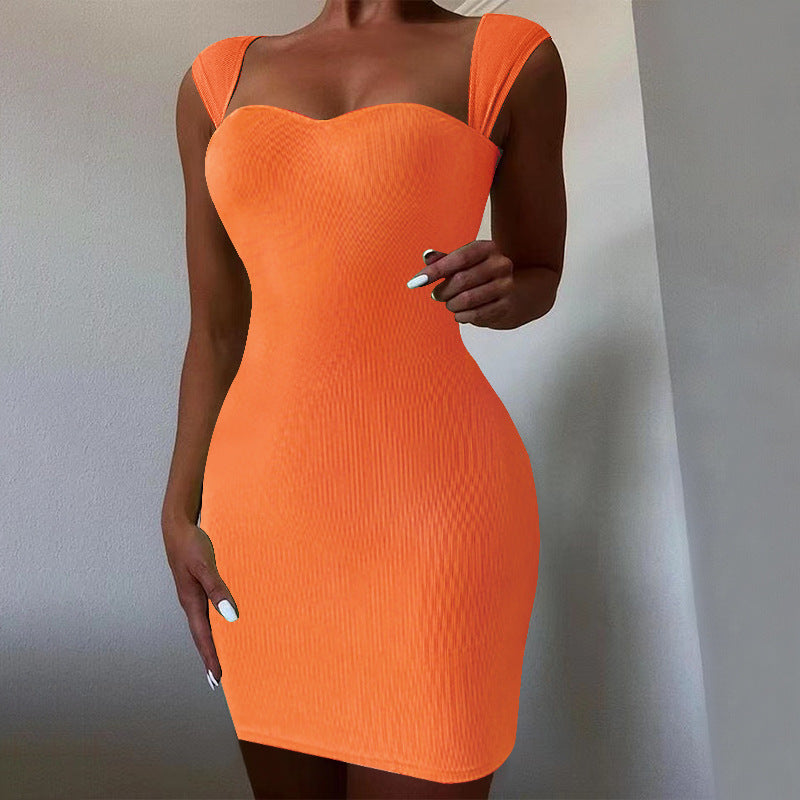 Sleeveless knitted bodycon cami dress - new autumn collection, european & american style,   women's fashion, sexy nightclub mini dress