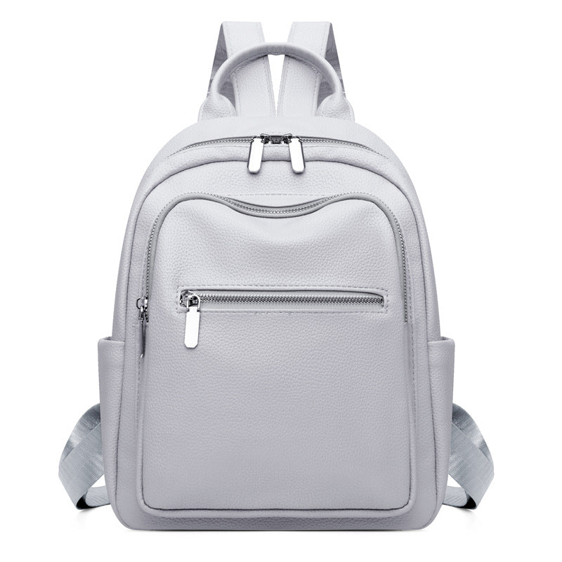 New PU soft leather backpack, women's lightweight travel backpack, high-end sense, large-capacity work commuter women's backpack