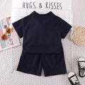 Kids' summer outfit set: 0-5 year old boys' polo shirt & lightweight short-sleeve tee - trendy two-piece set for infants and toddlers