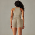 Spring/summer new seamless yoga outfit: shockproof, beautiful back, high-waisted, butt-lifting shorts set - sweat-wicking running & fitness apparel