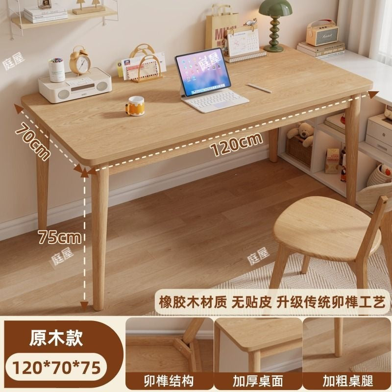 Solid rubberwood desk - home office desk, workstation, study writing desk, computer desk, bedroom study table