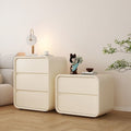 Minimalist modern bedside table, cream style,  new arrival, ultra-slim, three-tier, light luxury bedroom storage nightstand for home use