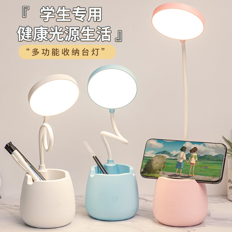 Led eye-care desk lamp usb bedside lamp rechargeable student study dormitory reading light bedroom night light cross-border gift