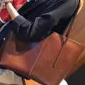 Vintage leather tote bag for women - 2025 new collection - large capacity genuine leather commuter shoulder bag