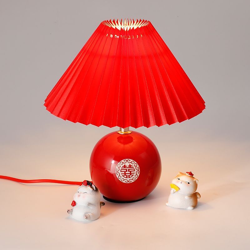 Wedding lamp wedding red wedding room bedside bedroom bedside red double happiness wedding gift decorative desk lamp