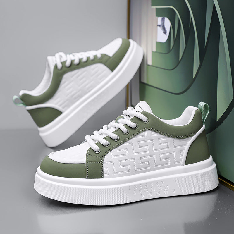 Men's spring breathable 2025 new thin casual white sneakers trendy korean style versatile men's athletic skate shoes