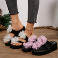 Women's flip-flops for cross-border e-commerce: new 2024 summer collection - floral thick-soled sandals, perfect for students, outdoor wear, beach vacations, and lounging