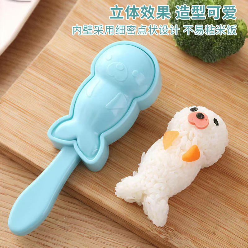 Creative cartoon sea lion rice ball mold - home use, kids' rice bento mold, diy seaweed sushi sea lion mold