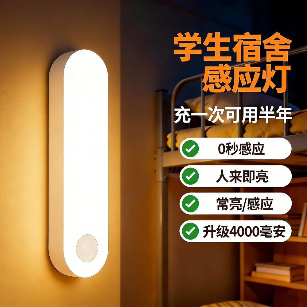 Human body sensor light night light bedroom voice control for home wireless college student dormitory aisle corridor night bedside lamp