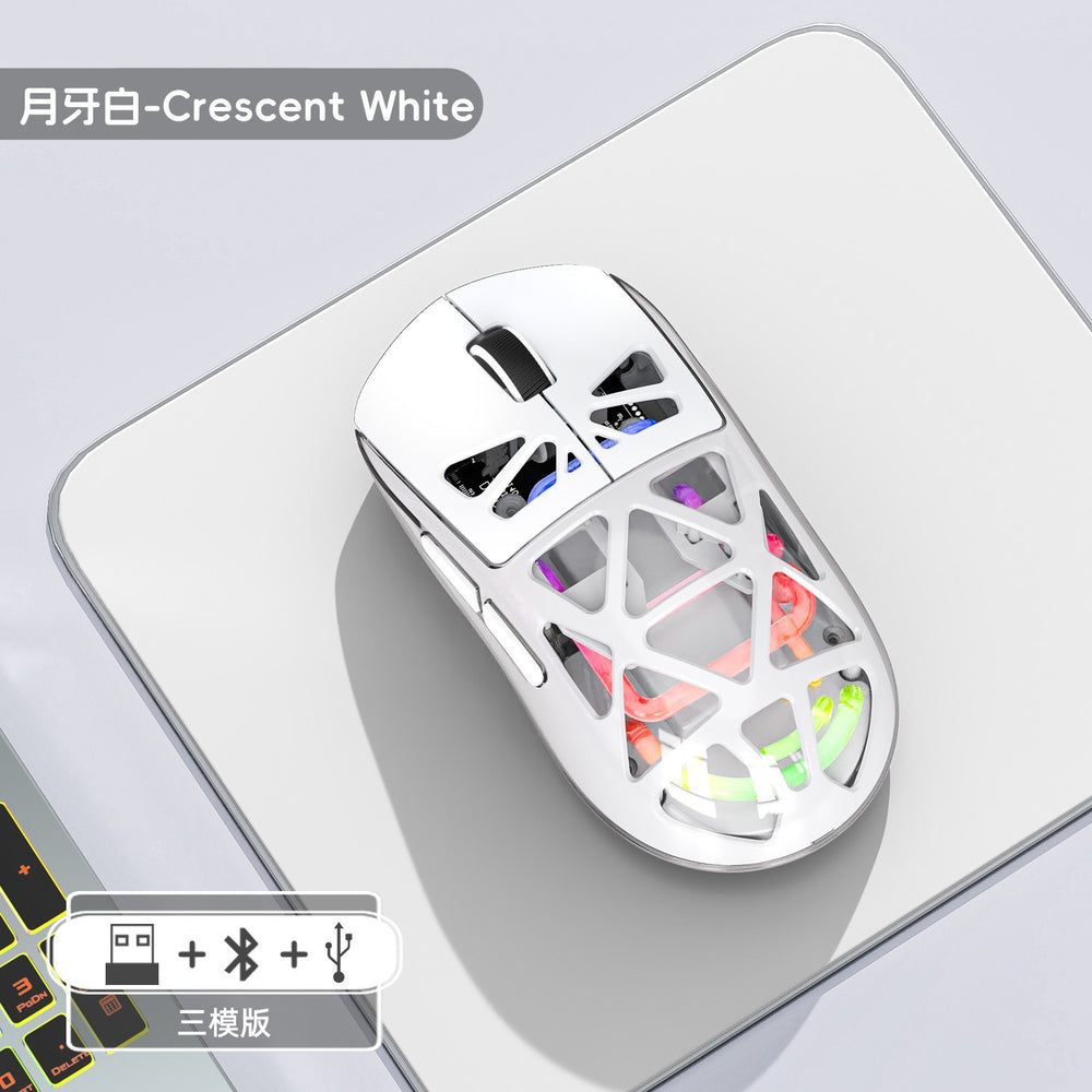 M7 hollowed-out lightweight perforated tri-mode bluetooth wireless 2.4g rechargeable gaming rgb illuminated mouse - cross-border edition
