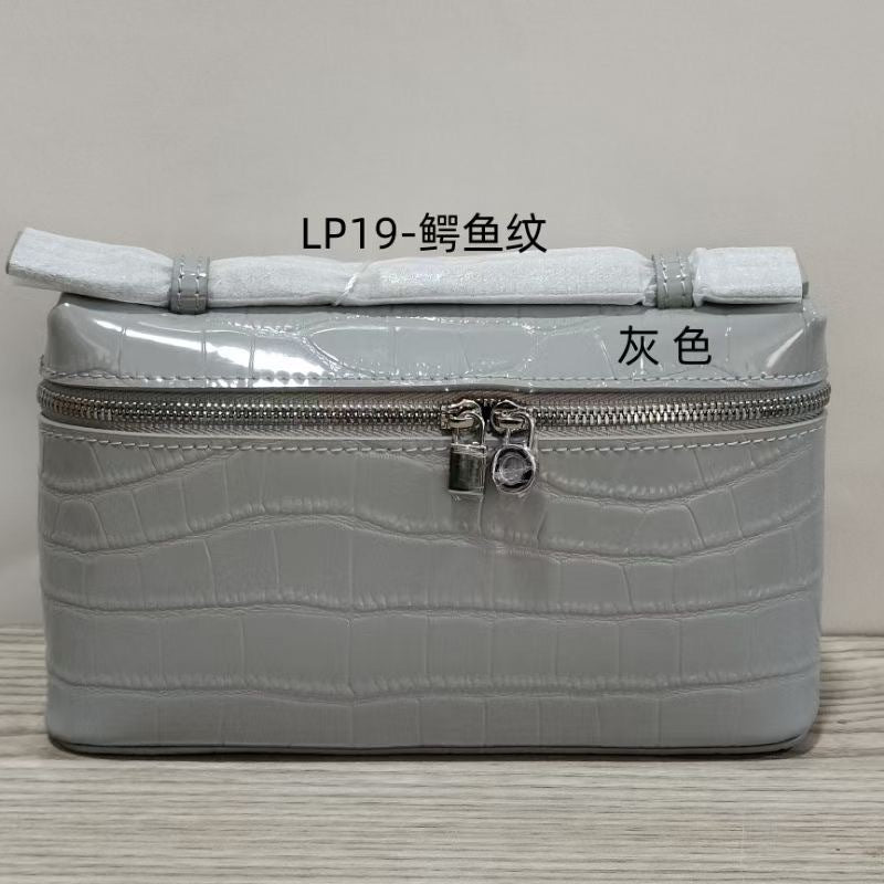 Lp19 genuine leather lunch box bag new arrival gigi same style kelly bag pebbled cowhide satchel bag simple shoulder bag for women