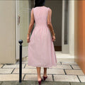 new arrival: cross-border fashion, european & american style, fresh & versatile plaid sleeveless bodycon dress