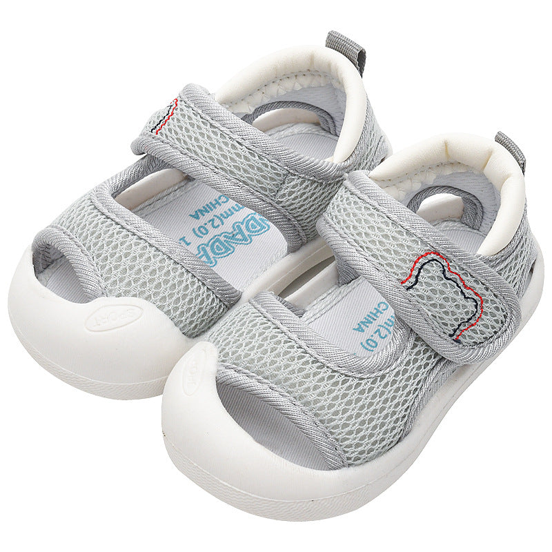 Baby sandals for boys, summer first walker shoes, 0-1-2 years old infant anti-slip soft sole mesh shoes for babies and toddlers, baby girl shoes