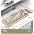 Dazzling silver fox k600 wired keyboard and mouse combo - 87-key rainbow backlit tri-color keycap office & business set