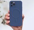 Suitable for apple 17pro magnetic phone case iphone16 liquid silicone magsafe precision hole 13 anti-fall case 14