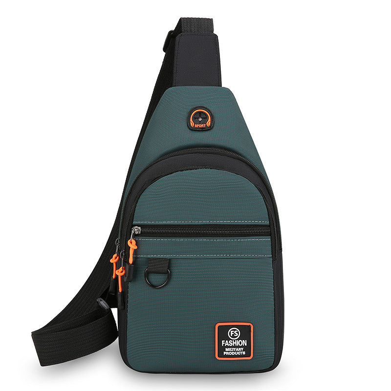 Cross-border Oxford cloth men's breast bag Japanese versatile shoulder messenger bag casual backpack small satchel outdoor sports bag