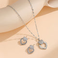 [titanium steel] necklace women's heart high-end versatile cross-border pendant earrings light luxury clavicle chain earrings jewelry wholesale