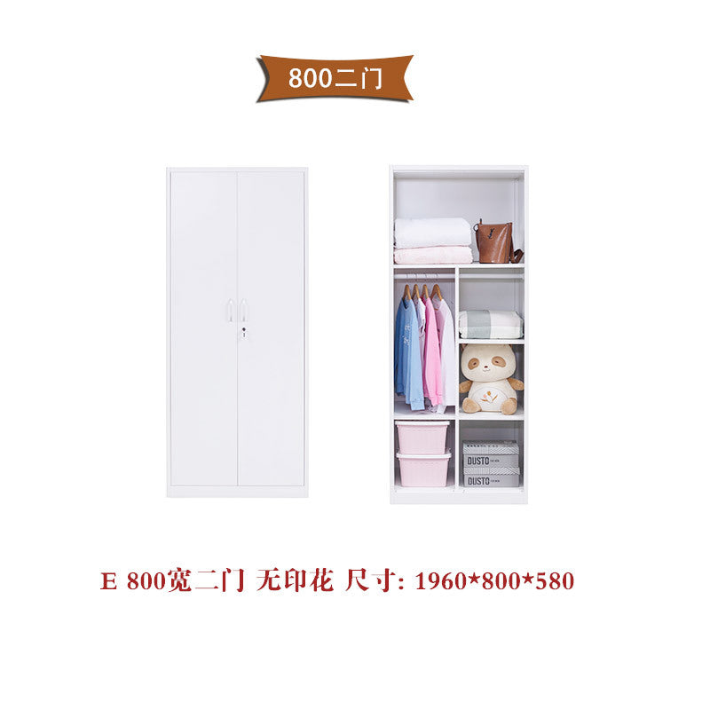 Household metal wardrobe  popular bedroom iron wardrobe simple balcony storage cabinet formaldehyde-free children's wardrobe