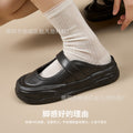 Carefully selected 2026 spring new korean rhinestone casual chunky sole canvas shoes mary jane flats versatile athletic sneakers
