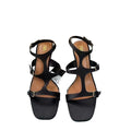 Za2025 new spanish black women's fashionable low-cut open-toe back-tie stiletto thong heel sandals