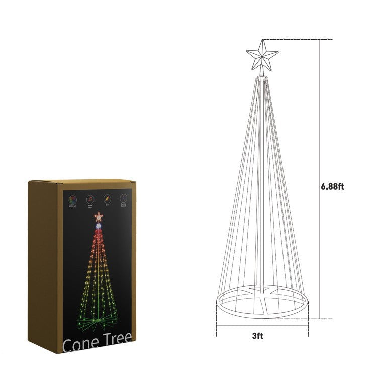 Customized  led lights, colored tree lights, DIY mobile phone remote control RGB wrought iron Christmas decorative leather line lights