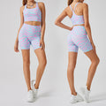 Custom slit back yoga top tie-dye tank top women's quick-dry running sports short sleeve fitness apparel