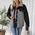 European and american cross-border e-commerce  autumn fashionable elegant versatile color block lapel women's jacket