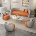 Cream nordic light luxury modern casual sofa designer creative special shaped shop straight row casual fabric sofa