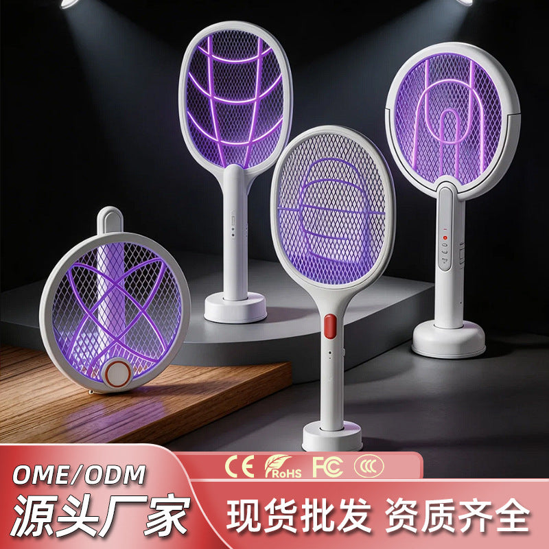 Electric mosquito swatter exportnew arrival rechargeable for home powerful electric grid swatter automatic mosquito trap mosquito killer lamp handy gadget fly swatter