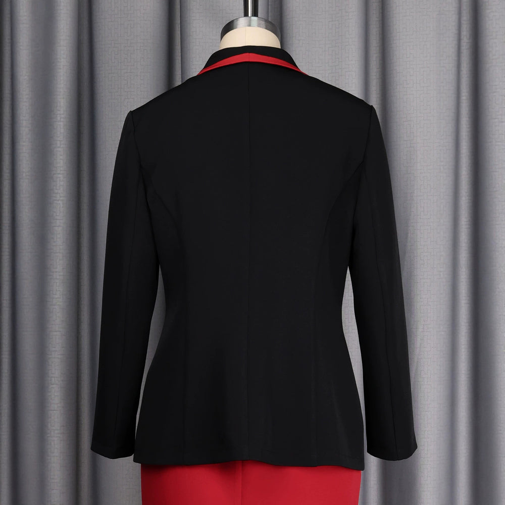 Autumnew arrivalpatchworkcontrast colorsuitoutwear waist slimming lookelegantwork clothingsuittops blazer