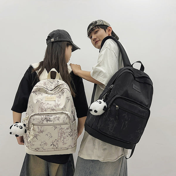 High value Chinese style backpack large capacity junior high school high school student schoolbag simple versatile casual tie-dye backpack