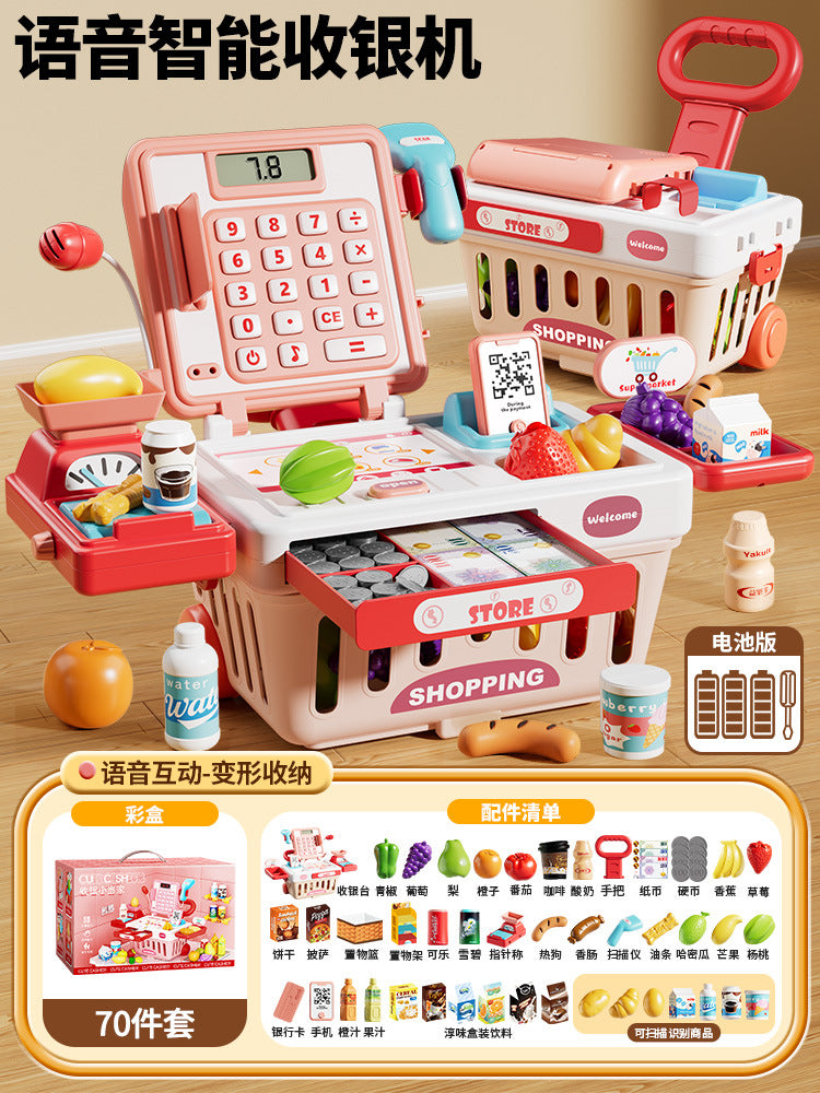 Kids' supermarket cash register toy - educational simulation checkout counter for boys and girls - pretend play birthday gift for toddlers